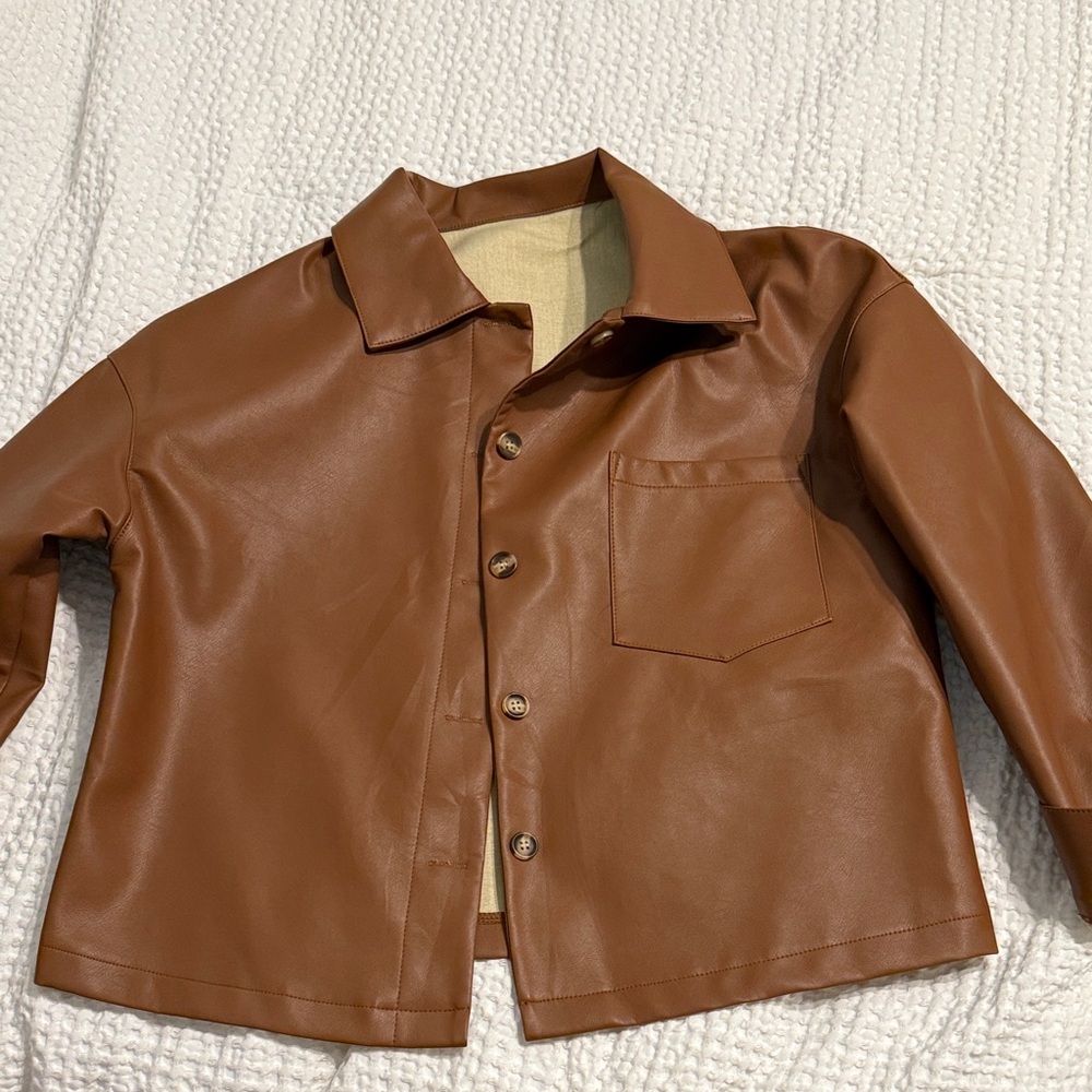 Brown Faux Leather Jacket